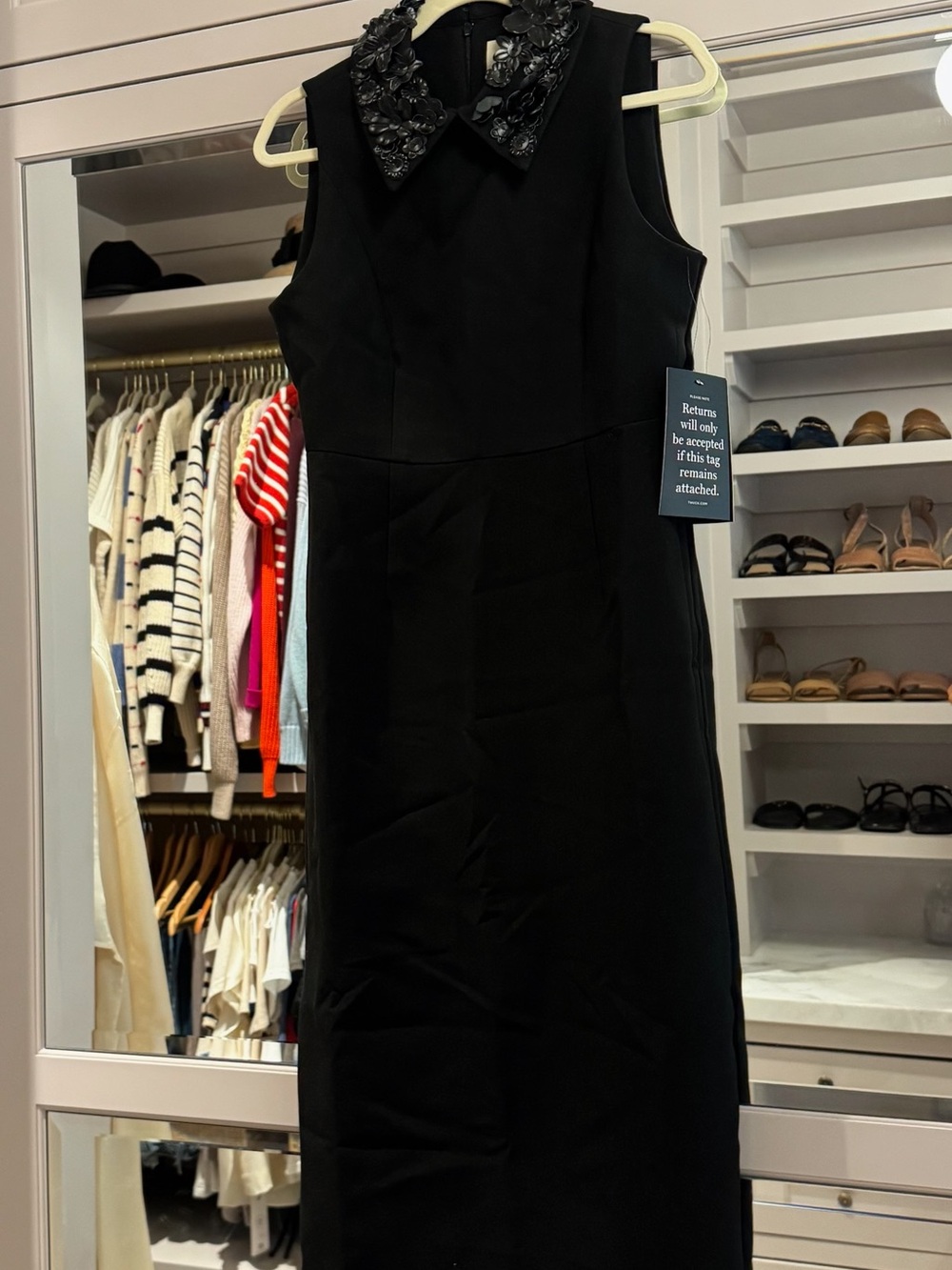 Tuckernuck Black Sleeveless Dress with Embellished Floral Collar - Picture 3 of 3